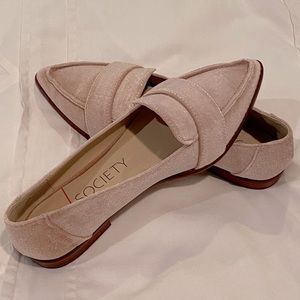 Sole Society Blush Velvet Pointed Toe Loafer